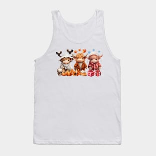 Happy Hallothanksmas Highland Cow #1 Tank Top